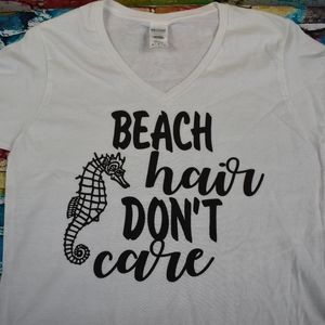 Beach hair don't care graphic